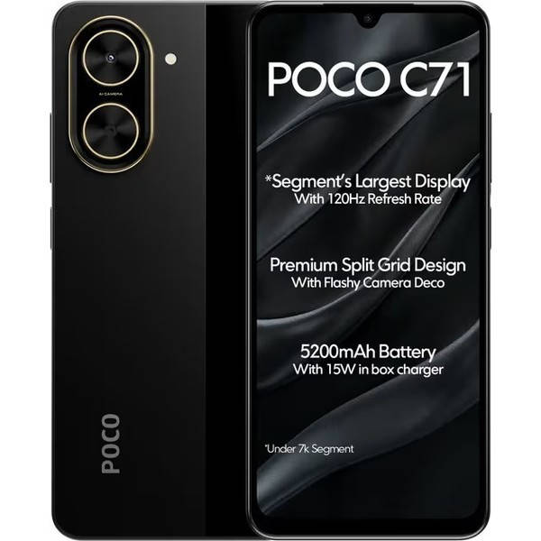 Смартфон Xiaomi Poco C71 4/128GB Black Global,NFC,5200mAh,32/8Mp
