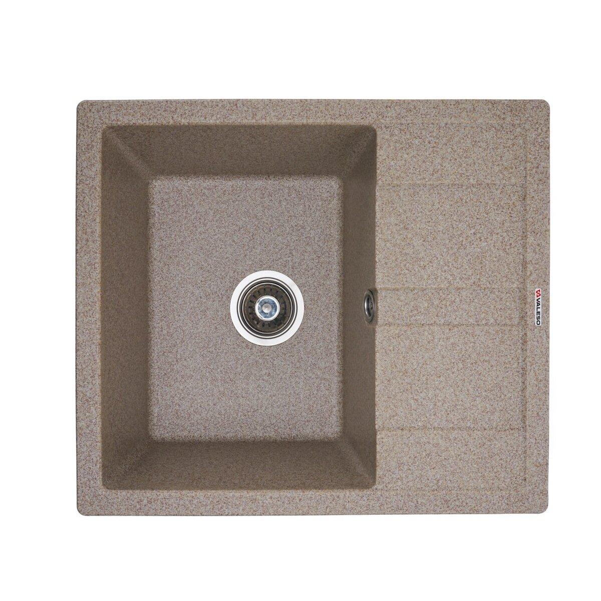 Гранітна мийка для кухні VALESO 5851 ARIA матова Карамель, фото 1
