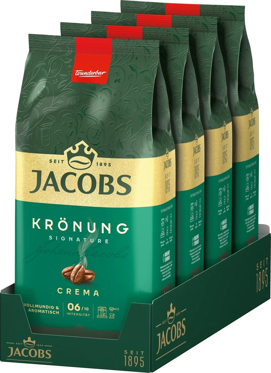 Кава в зернах Jacobs Kronung CREMA 1000г