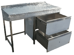 Тумба 1400х700х850 з великими ящиками та місцем під холодильник