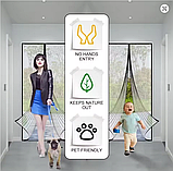 Москітна сітка на стрічці липучці 5.5 м антимоскітна штора на двері 15 магнітах 100 х 210 см сіра, фото 8