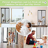 Москітна сітка на стрічці липучці 5.5 м антимоскітна штора на двері 15 магнітах 100 х 210 см сіра, фото 9