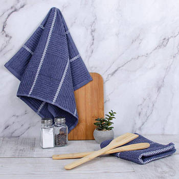 Рушник махровий Aisha Жаккард 30*50см темно-сині 3938_shashechka___temno_sinijj G-Rich