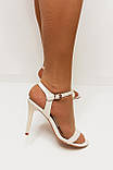 Світло-бежеві босоніжки перламутр на шпильці 36 40, фото 2
