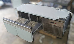 Стіл холодильний низький 2 ящики 1520х650х620 мм для встановлення обладнання зверху