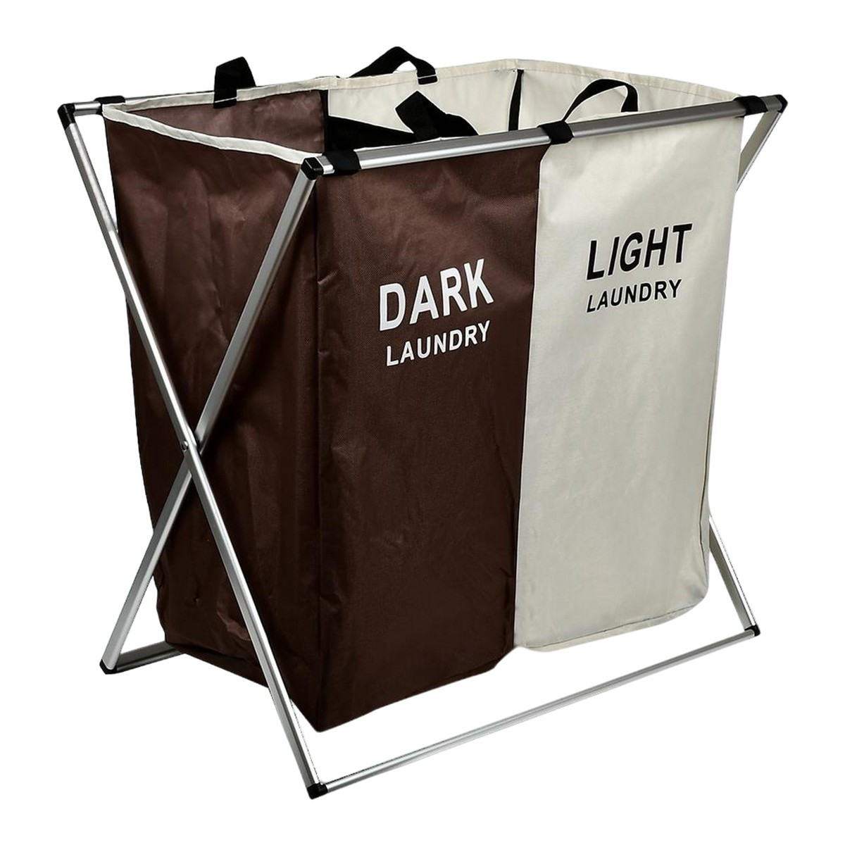 Кошик для білизни складаний Light&Dark 2 секції 59*40*57 см (R32366)