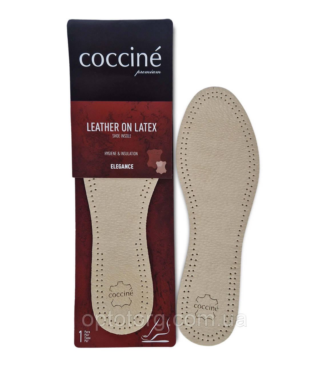 Устілка шкіра преміум на латексі COCCINE LEATHER PREMIUM ON LATEX розмірна 35-46р Кочині