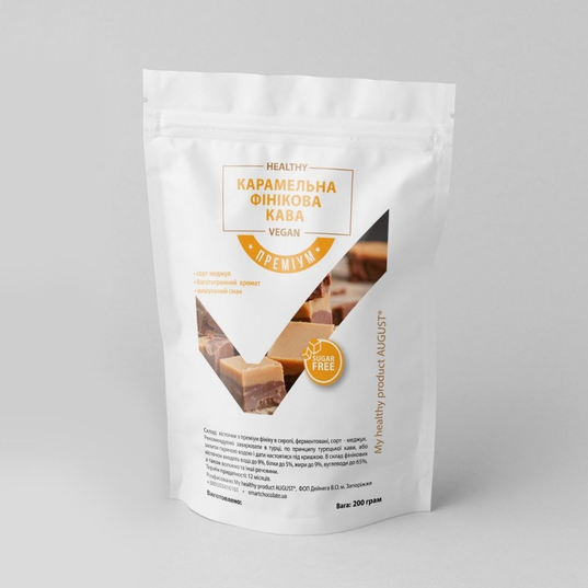 Фінікова кава карамельна My healthy product AUGUST, 200 г, фото 1