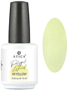 Рідкий полігель Polygel Liquid No09 Yellow Atica, 15 мл