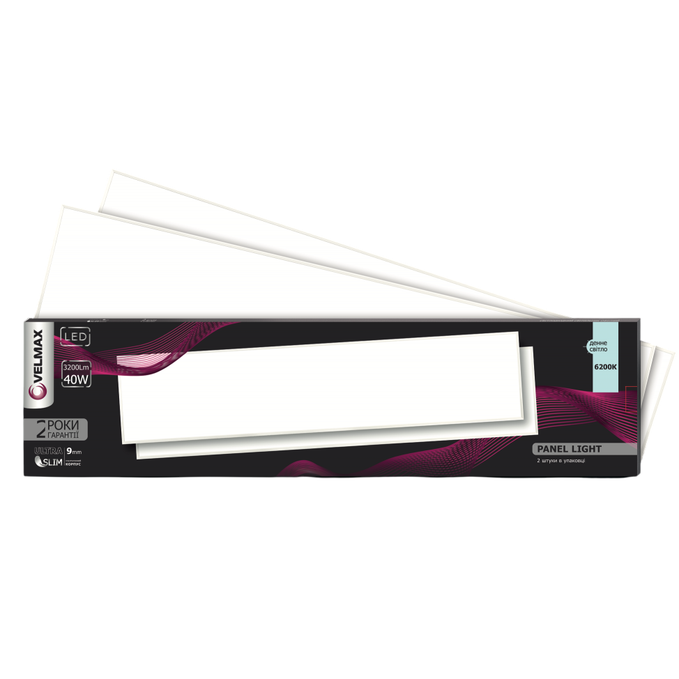 Світлодіодна панель "Армстронг" 40W 6200K 3200Lm 295*1195mm з блоком живлення Velmax V-UPS
