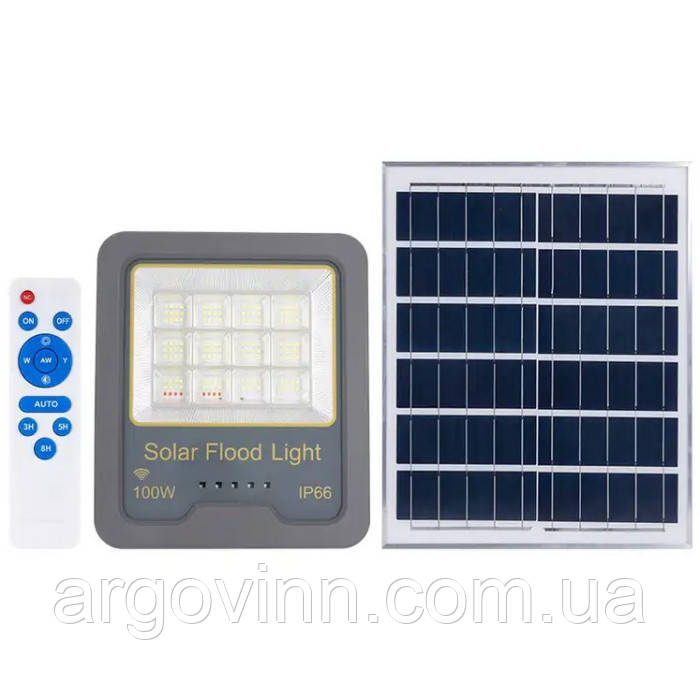 LED Прожектор VARGO на сонячній батареї 100W з датчиком руху