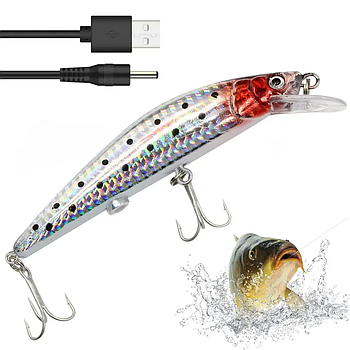 Електронна приманка для лову хижих риб із підсвіткою й USB, Twitching Lure/Рабка-приманка для риболовлі