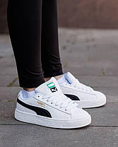 Жіночі кросівки Puma Suede XL White Black Кеди Пума Суід білі натуральна замша демісезон, фото 6