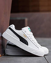 Жіночі кросівки Puma Suede XL White Black Кеди Пума Суід білі натуральна замша демісезон, фото 5