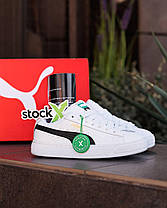 Жіночі кросівки Puma Suede XL White Black Кеди Пума Суід білі натуральна замша демісезон, фото 3