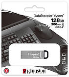 Kingston DataTraveler Kyson 128GB USB 3.2 Gen1 металевий флеш накопичувач без ковпачка, швидкий USB флеш-накопичувач 128 ГБ, фото 5