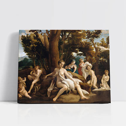 Картина на полотні "Антоніо да Корреджо – Леда і лебідь, Antonio da Correggio - Leda and the Swan", 60×75см, фото 1