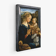 Картина на полотні "Філіппо Ліппі, Мадонна з немовлям і ангелами, Filippo Lippi, Madonna and Child", 89×60см, фото 3