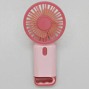 Портативний ручний міні-вентилятор Multi Fan RL-07 на акумуляторі з гачком-підставкою, рожевий