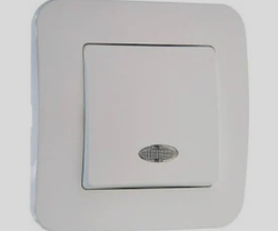 Вимикач одноклавішний з підсвічуванням Anestech (білий) smart