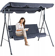 Качеля садова 3-місна з матрацом гойдалка для саду/дачі, до 260 кг, фото 4