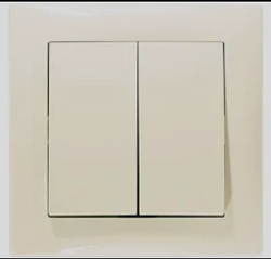 Вимикач двоклавішний Anestech (кремовий) smart