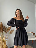 Жіноча сукня з софту до коліна з резинкою на грудях, фото 2