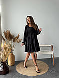 Жіноча сукня з софту до коліна з резинкою на грудях, фото 5