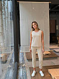 Жіночий костюм з жатої тканини з майкою та брюками, фото 2