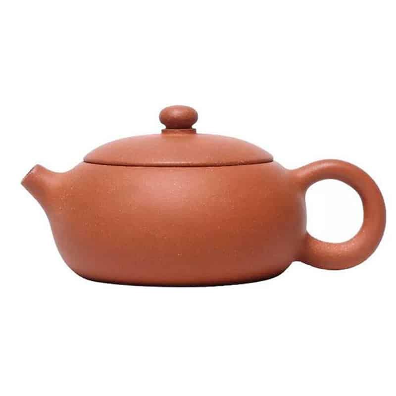 Чайник для чайної церемонії майстерний 220мл теракотовий плоский Сі Ши ісинська глина, фото 1