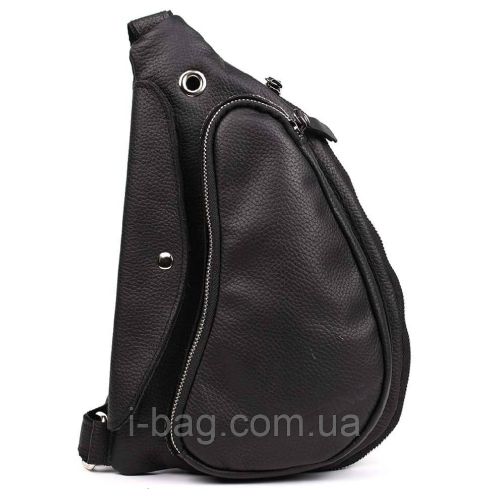 Шкіряний рюкзак-слінг TIDING tid3026FA чорний флотар