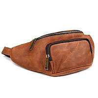 Стильна сумка на пояс бренду TARWA RB-3079-4lx у коньячному crazy horse