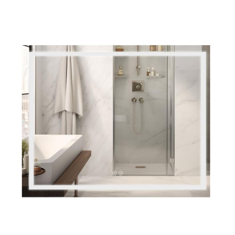 Дзеркало Qtap Mideya (DC-F614) 1000х800 з LED-підсвіткою Touch, з антизапотіванням, з годинником, димером, рег.