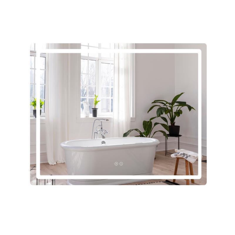 Дзеркало Qtap Mideya (DC-F910) 1000х800 з LED-підсвіткою Touch, з антизапотіванням, з годинником, димером, рег.