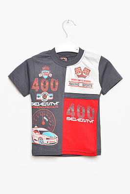 Футболка дитяча для хлопчика темно-сірого кольору р.0-1 203383T Безкоштовна доставка