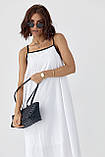 Жіночий однотонний розкльошений сарафан - білий цвет, S (є розміри), фото 3