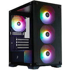 Корпус 1stPlayer X2-M-BK-4F7 Black без БЖ