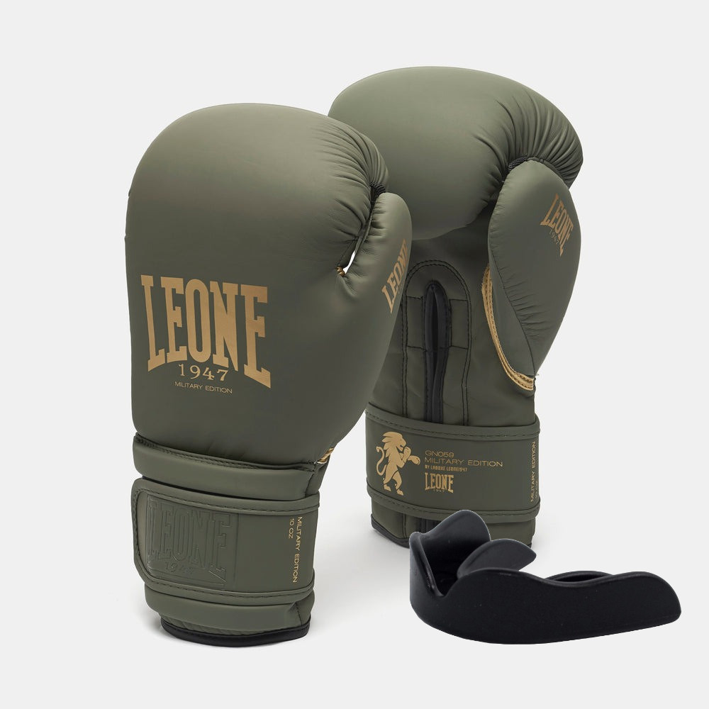 Боксерські рукавиці Leone GN059G MILITARY EDITION Green 16 унцій (капу в комплекті)
