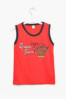 Майка дитяча для хлопчика червоного кольору з принтом р.6 203377M