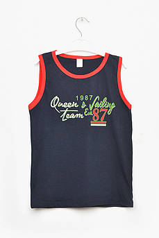 Майка дитяча для хлопчика темно-синього кольору з принтом 203379M