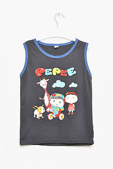 Майка дитяча для хлопчика темно-сірого кольору з принтом р.8 203382M