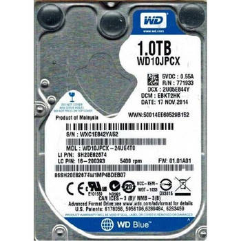 Накопичувач 2.5" WD 1000GB 7200rpm 64MB SATA III (WD10SPSX)