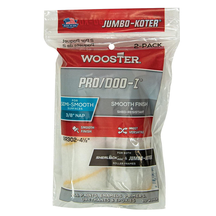 Комплект міні-валиків PRO/DOO-Z JUMBO-KOTER (2шт в уп.). WOOSTER, фото 1