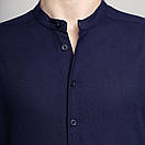 Весняна чоловіча сорочка з довгим рукавом темно-синя Pobedov Orion, фото 3