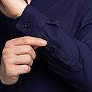 Весняна чоловіча сорочка з довгим рукавом темно-синя Pobedov Orion, фото 7