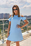 Елегантна літня жіноча сукня міні з відкритими плечима ошатна сукня коротка великих розмірів на літо, фото 9