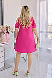 Елегантна літня жіноча сукня міні з відкритими плечима ошатна сукня коротка великих розмірів на літо, фото 5