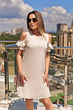 Елегантна літня жіноча сукня міні з відкритими плечима ошатна сукня коротка великих розмірів на літо, фото 6