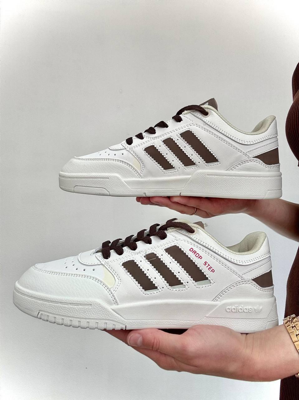 Чоловічі шкіряні кросівки білі Adidas Drop Step — весна-літо, стильні, фото 1