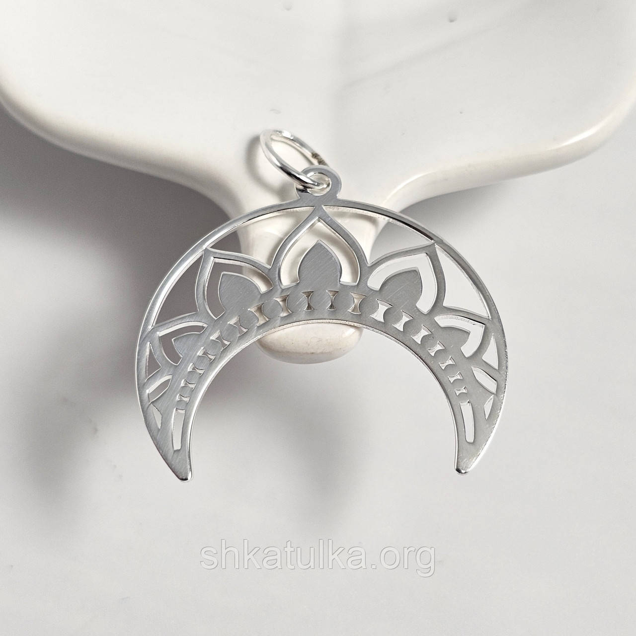 Срібний підвіс напівмісяць Лунниця ажурна ажурна без каменів